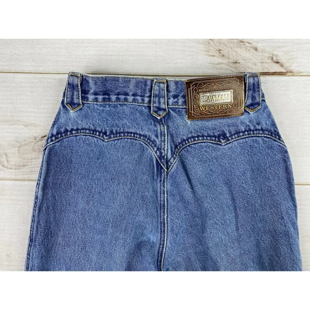 Vintage Lawman Jeans Womens Jr 3 Western Denim High Rise 35” Inseam Bareback